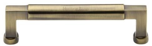 C0312 128-AT - Heritage Brass Cabinet Pull Bauhaus Design 128MM CTC Antique Brass Finish